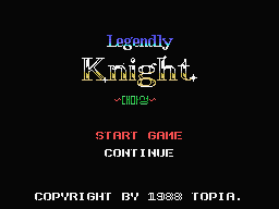 Legendly Knight Title Screen